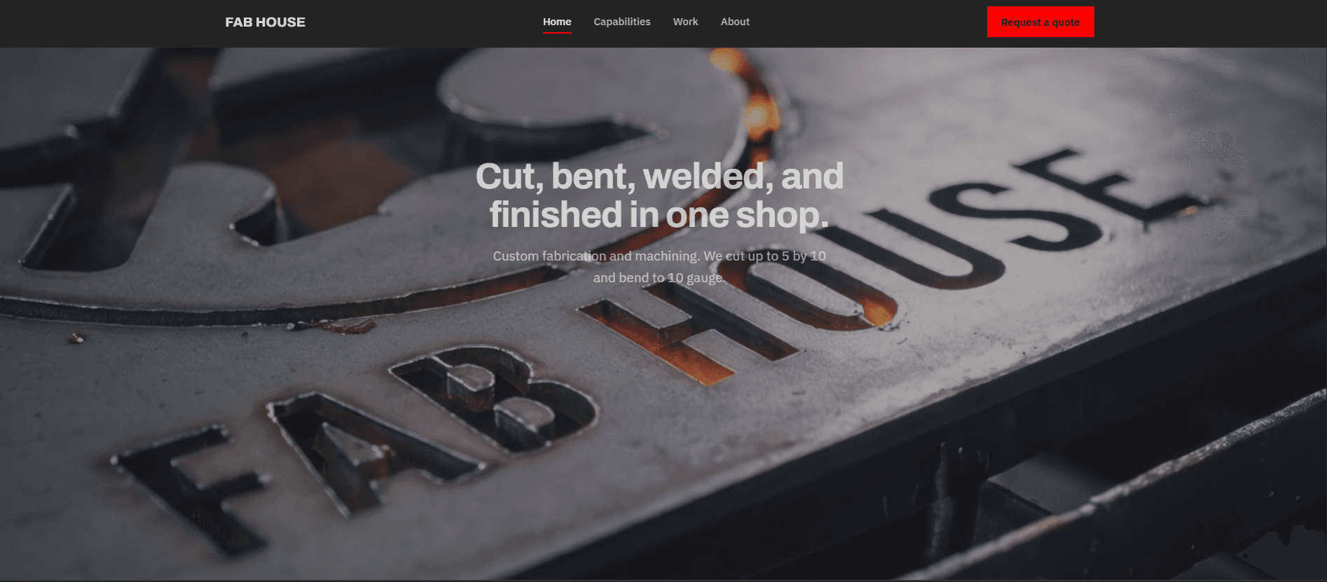 Metal Fabrication Webdesign