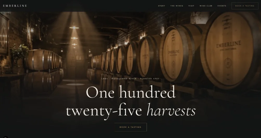 Winery Tasting Room Webdesign